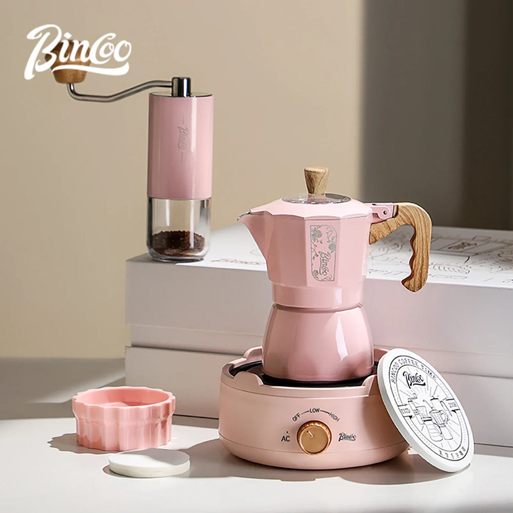 BINCOO Dual Valve Moka Pot Gift Box – Espresso Coffee Maker Moka Pot Qst
