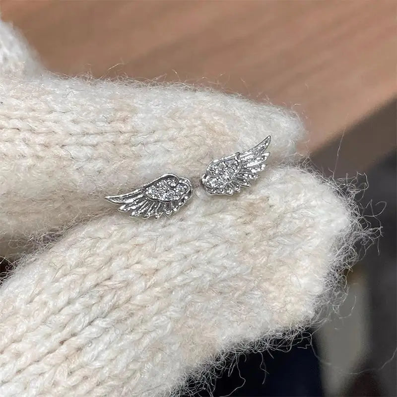 Angel Wings Ear Studs – Shiny Vintage Luxury Couple Jewelry Stud Earrings Qme