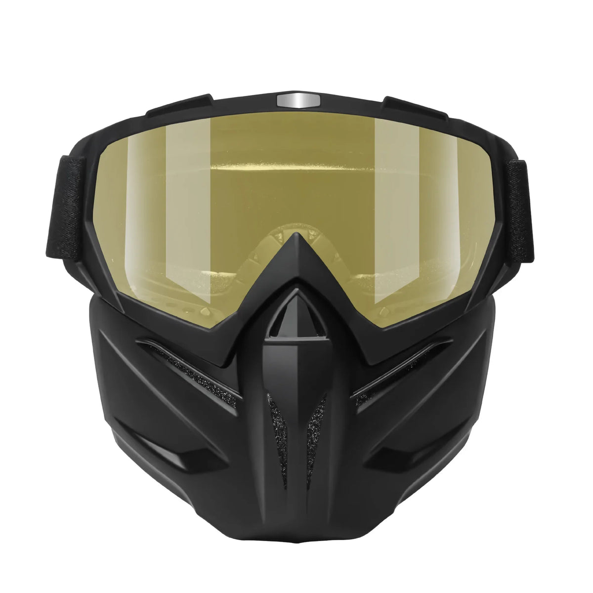 Vintage Motorcycle Helmet Face Mask – Windproof & Breathable Motorcycle Face Mask Qme Black-Yellow
