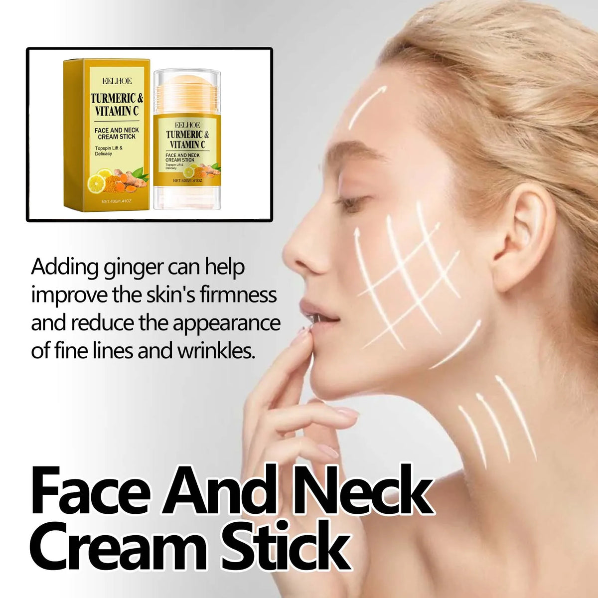 Turmeric Face & Neck Firming Cream Stick – Brighten & Smooth Firming Cream Stick Qme