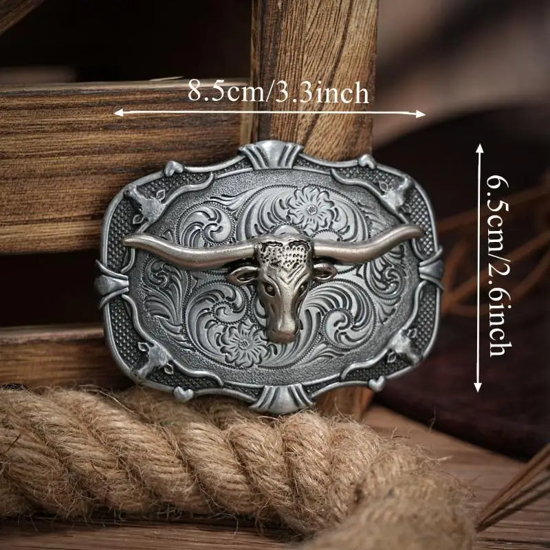 Western Belt Buckle – Vintage Cowboy Rodeo Silver | Men & Women Western Belt Buckle Qst A9