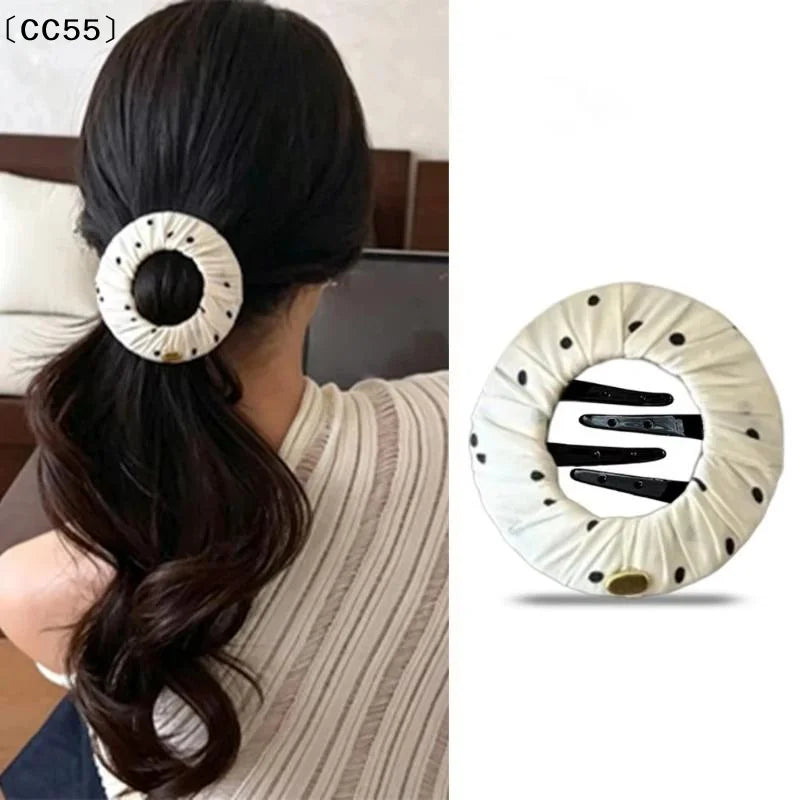 Polka Dot Flat Pancake Hair Claw Clip – Non-Slip & Soft Padded Hair Claw Clip Qst