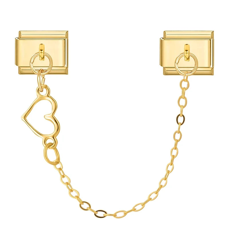 Zircon Heart Moon Stars Planet Italian Charm Links | 9mm Fit