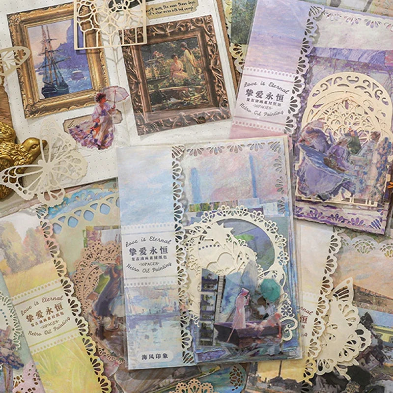 Impressionist Oil Painting Scrapbook Kit – Figure & Landscape Scrapbook Craft Kit Qme