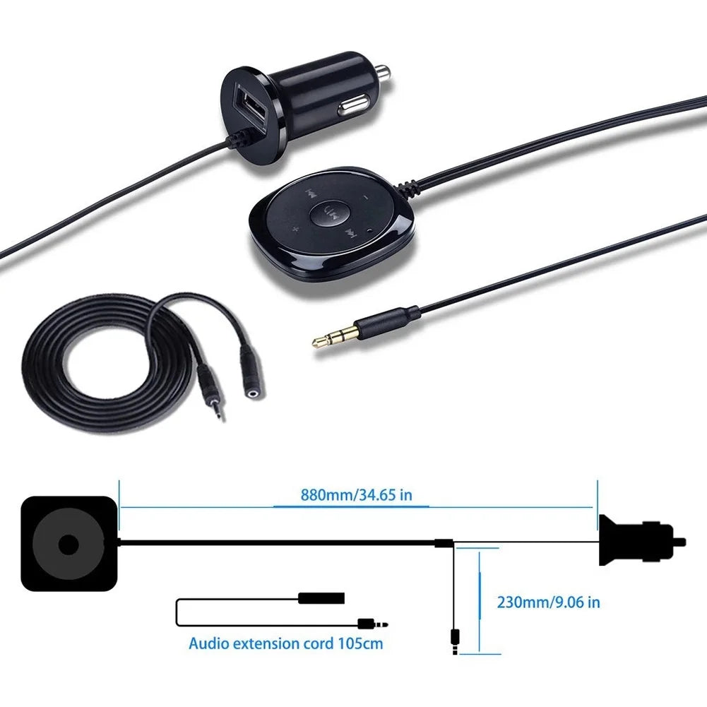 Car Bluetooth Audio Receiver AUX Handsfree Music Adapter Bluetooth Car Adapter Qme