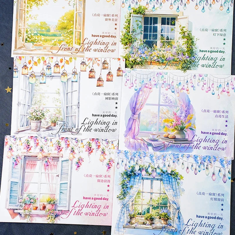 16 Sheets PET Stickers Window Frame Fringe – Scrapbook & Journal Decorative Craft Stickers Qme