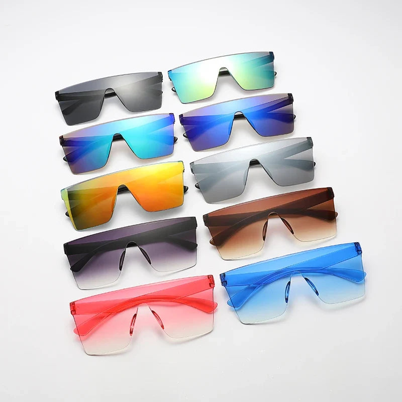 Oversized Square Frame Sunglasses – UV400 Women's Shades Fashion Sunglasses Qme