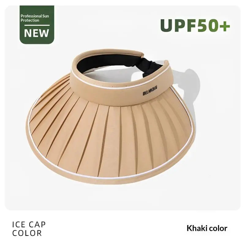 Women's UPF 50+ Large Brim Foldable Open Top Sun Hat Women's Sun Hat Qst Khaki