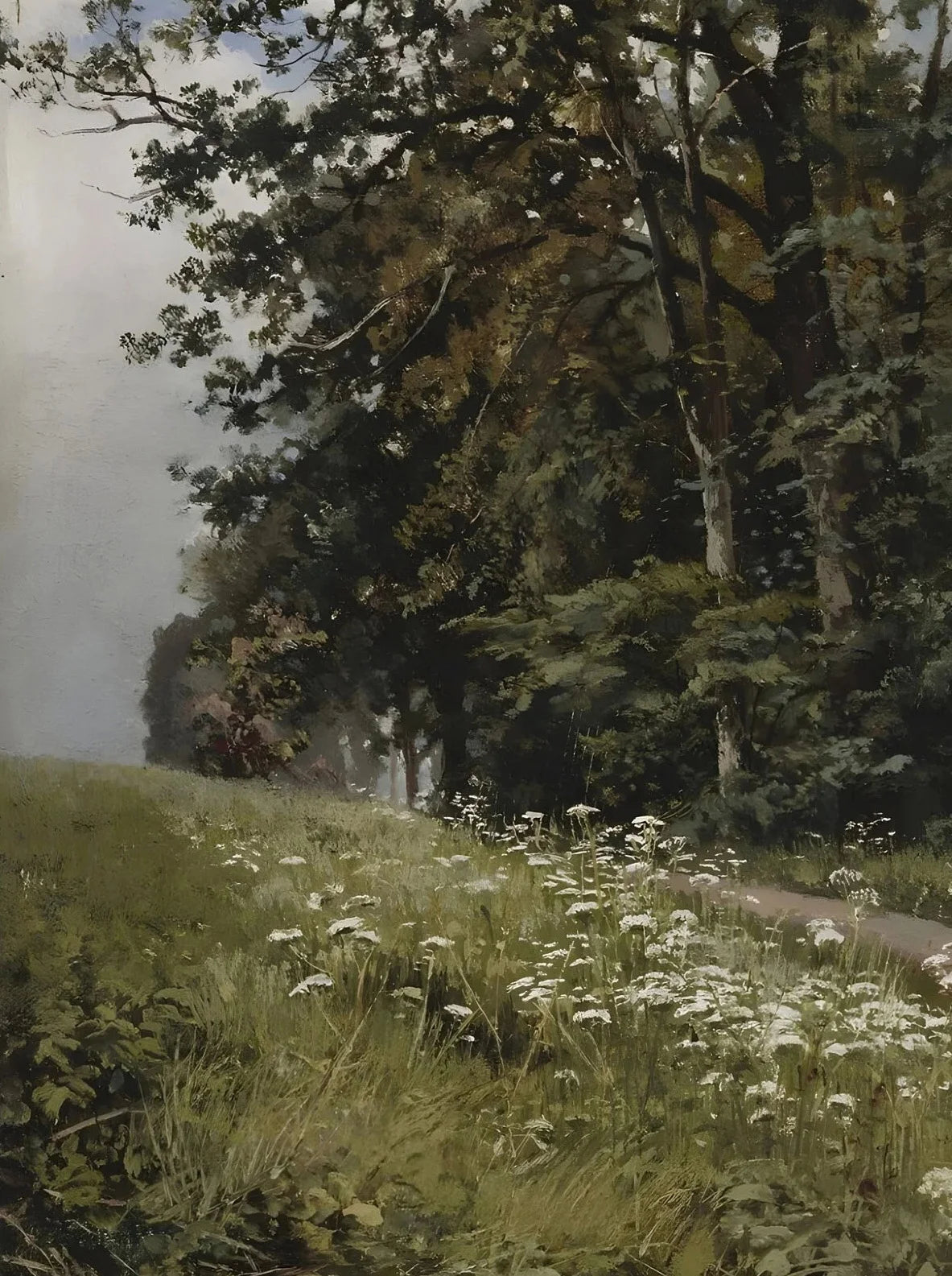 Vintage Wildflower Canvas Wall Art – Rustic Landscape Poster Canvas Wall Art Qst by-11 40x50cm Unframed