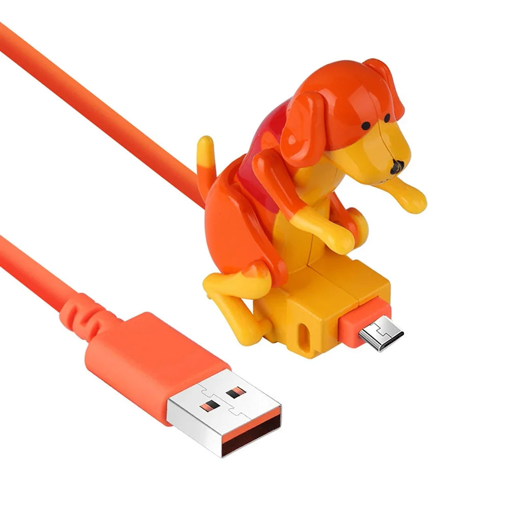 Cute Spotty Dog USB Charging Cable – Fun Puppy Design USB Charging Cable Qme Orange for Android