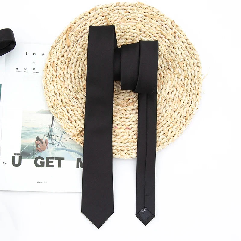 Classic Black Necktie for Men & Women | Wedding & Business Necktie Qme