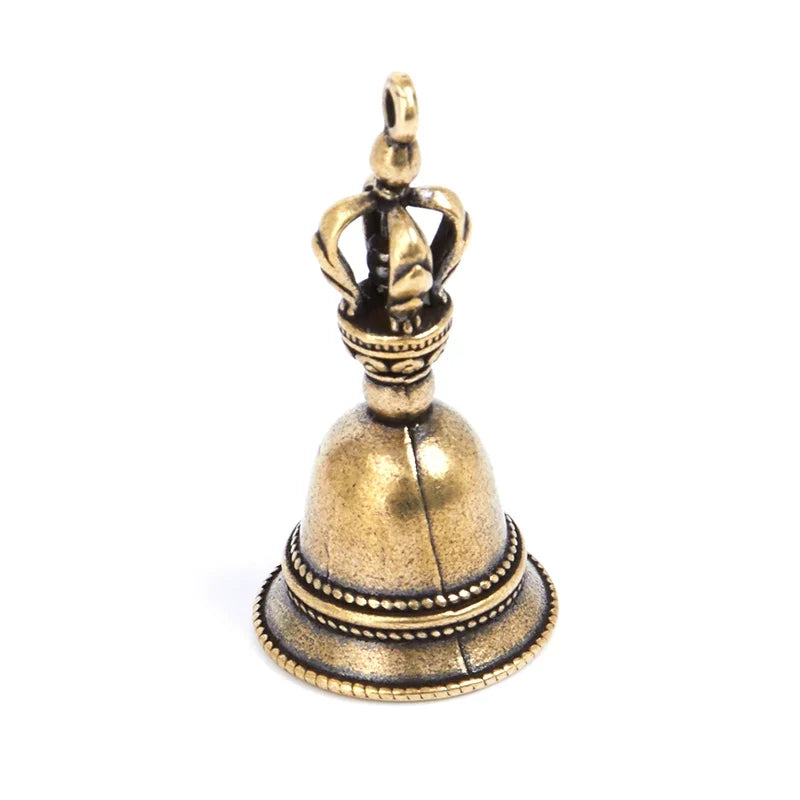 Tibetan Brass Drop Bell – Copper Wind Bell Keychain Decor Decorative Bell Charm Qme 5x2x2cm