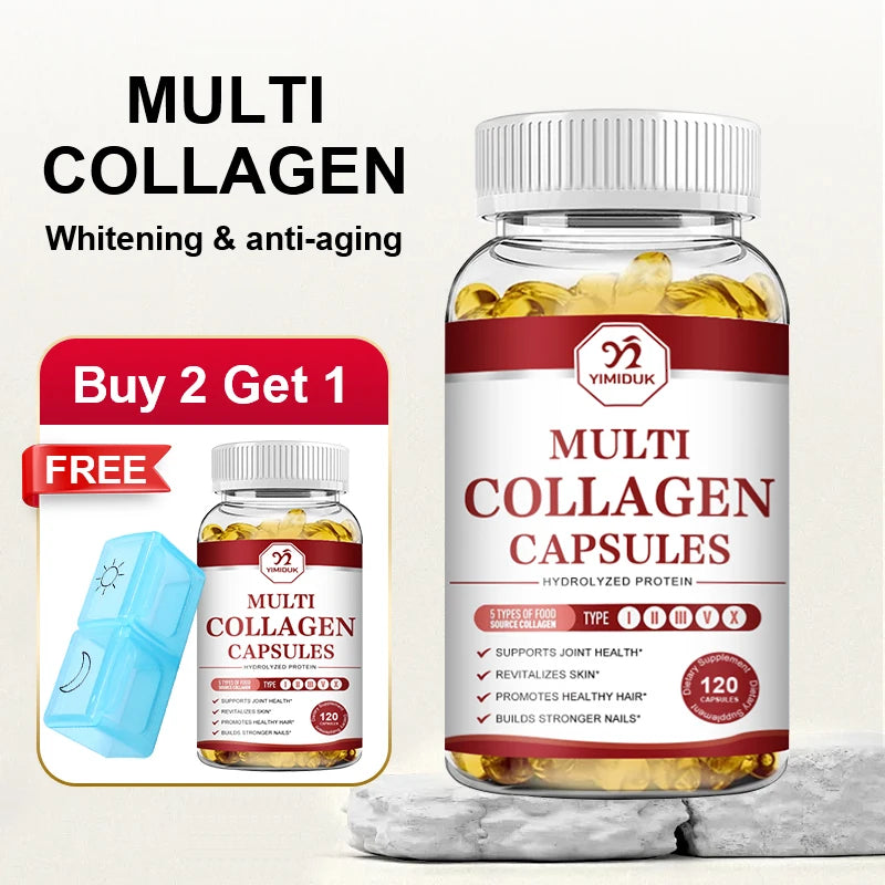 YIMIDUK Multi Collagen Peptides 1500mg – Skin, Hair & Nails Collagen Supplement Qst