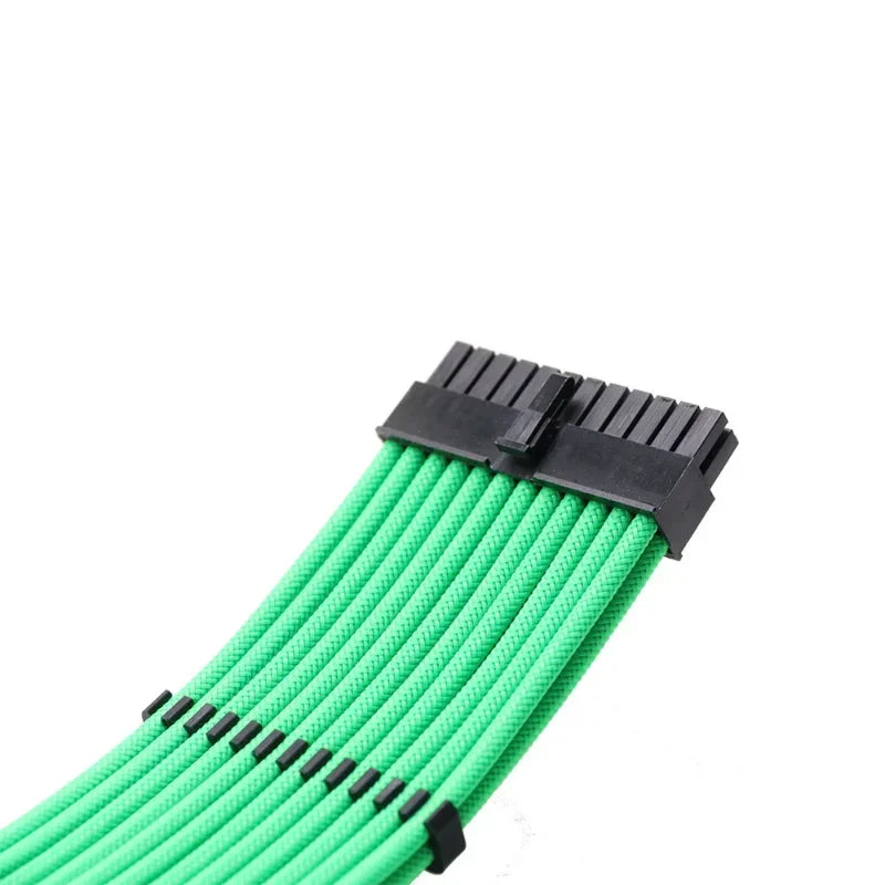 Sleeved PSU Extension Cable 18AWG ATX 24-Pin VGA CPU Kit PSU Extension Cable Qme