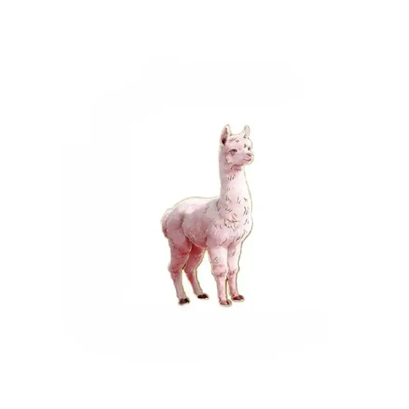 Cute Cartoon Alpaca Lapel Pin – Zinc Alloy Badge, 4 Styles Lapel Pin Badge Qme A1