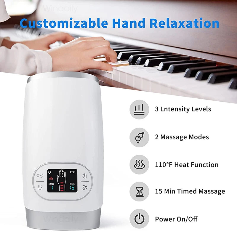 Windaily Wireless Hand Massager – Heat & Air Compression Hand Massager Device Qst