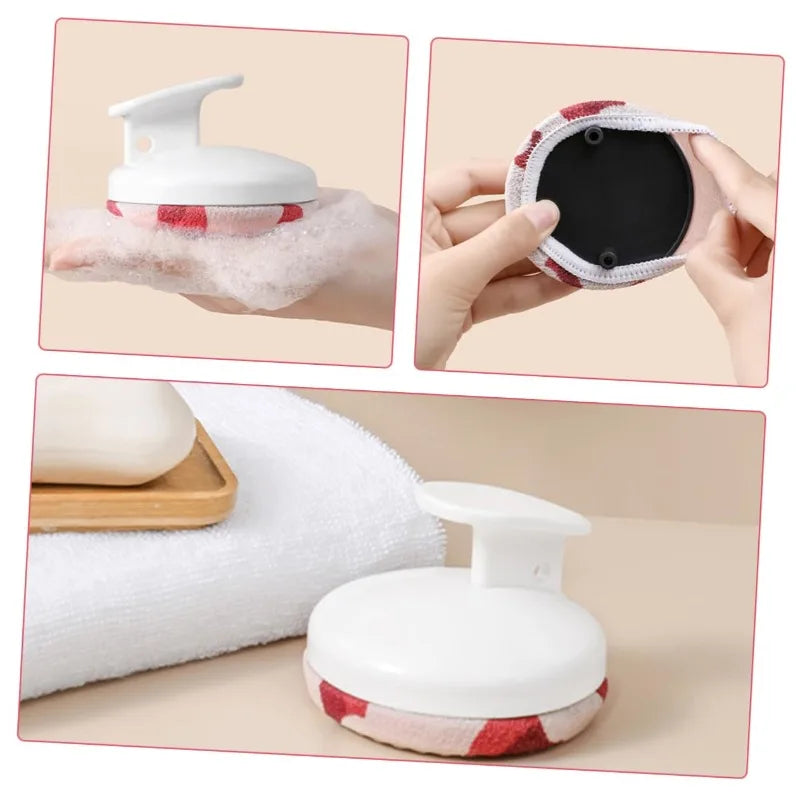 Exfoliating Shower Brush – Replaceable Soft Cloth Heads | Qme Exfoliating Shower Brush Qme