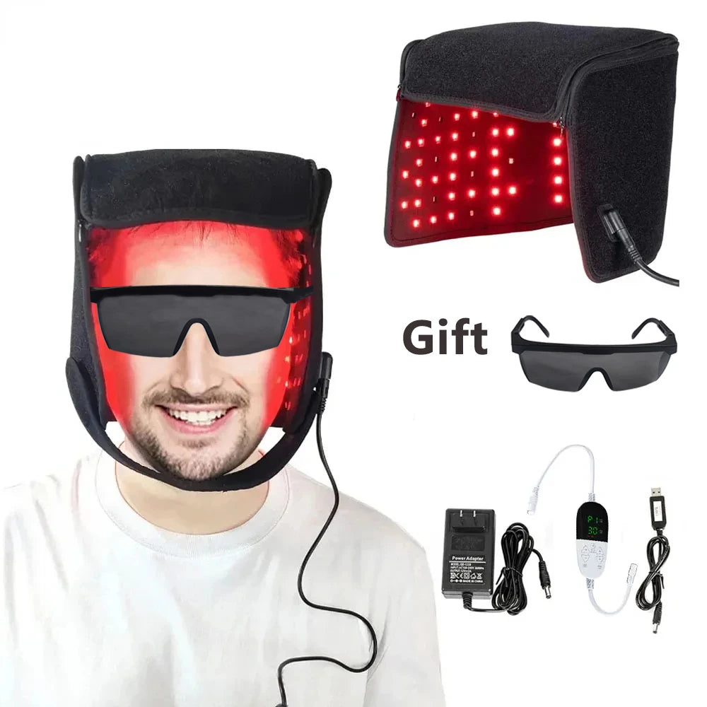 ZONGKUNG LED Hair Growth Cap – 660nm & 850nm Light Therapy Hat LED Hair Growth Cap Qst
