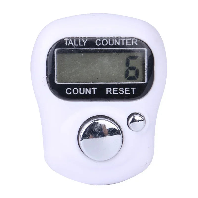 Mini LED Digital Finger Counter – Islamic Tally Bead Clicker Ring Digital Tally Counter Qme WHITE