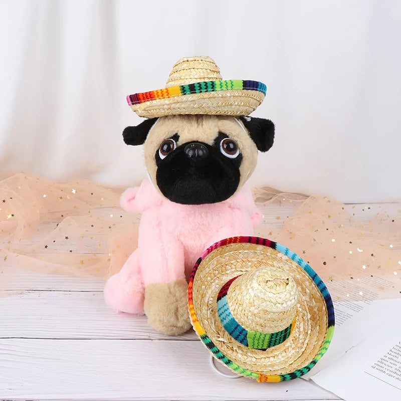 Mini Straw Hat for Dogs & Cats – Beach Party Pet Costume Pet Costume Hat Qst