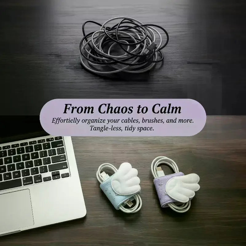 Angel Wing Cable Storage Clips – Star Print, Reusable | 5 Colors Cable Storage Clip Qme