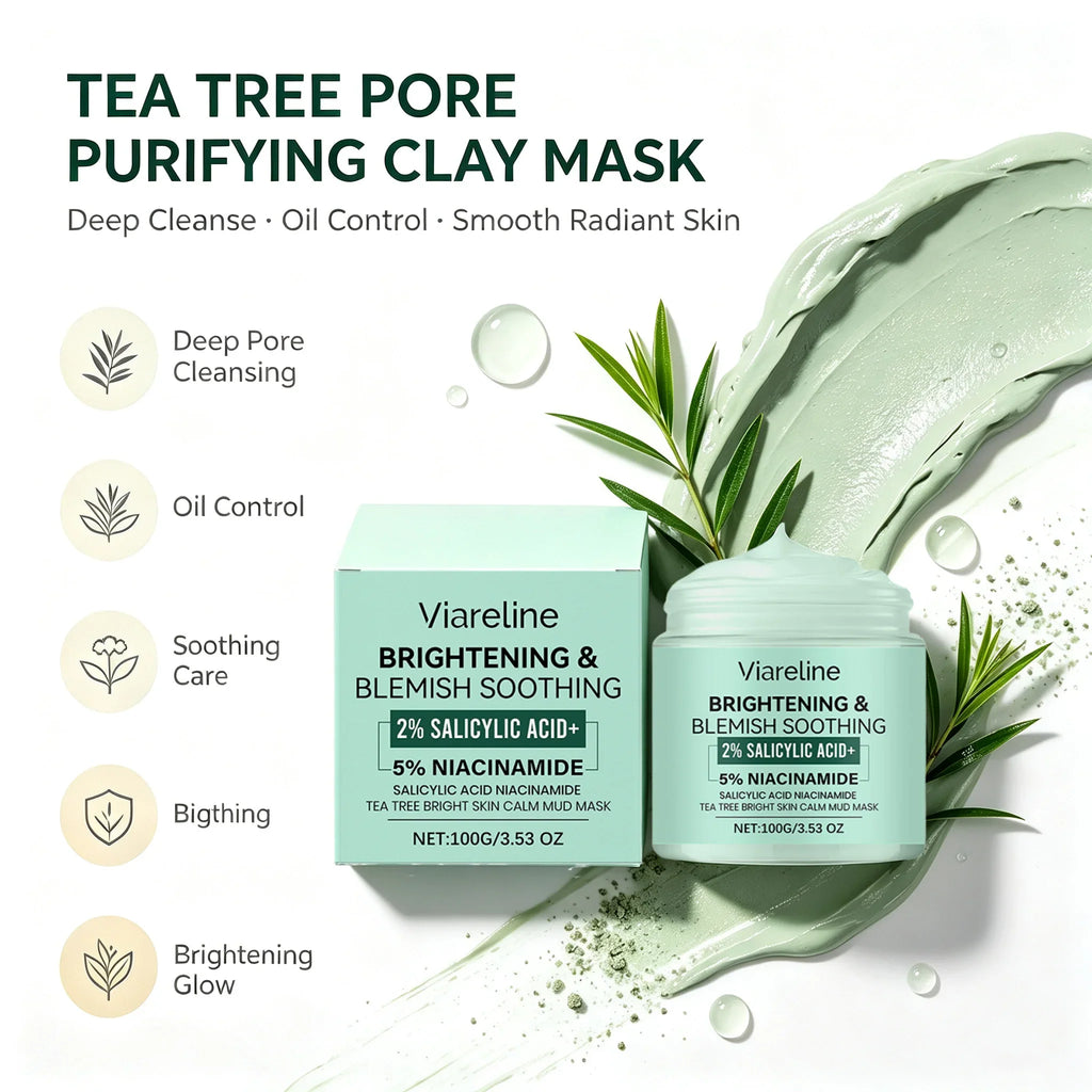 Tea Tree Clay Mask – Pore Purifying & Oil Control | Qme Clay Face Mask Qme