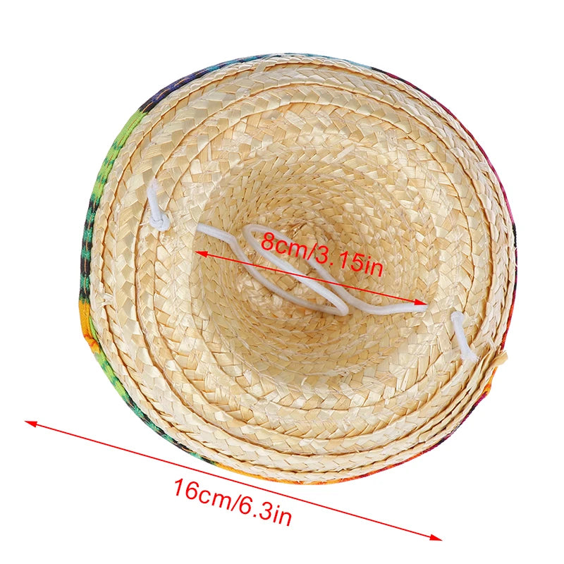 Mini Straw Hat for Dogs & Cats – Beach Party Pet Costume Pet Costume Hat Qst