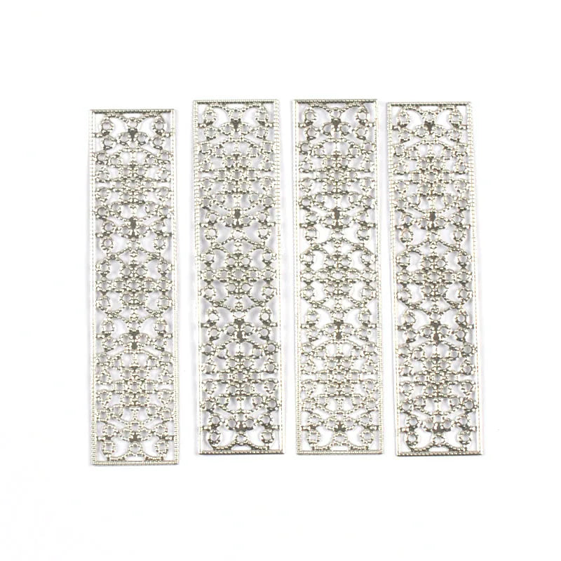 Rectangle Flower Filigree Metal Connectors – DIY Jewelry & Crafts Filigree Craft Connectors Qme