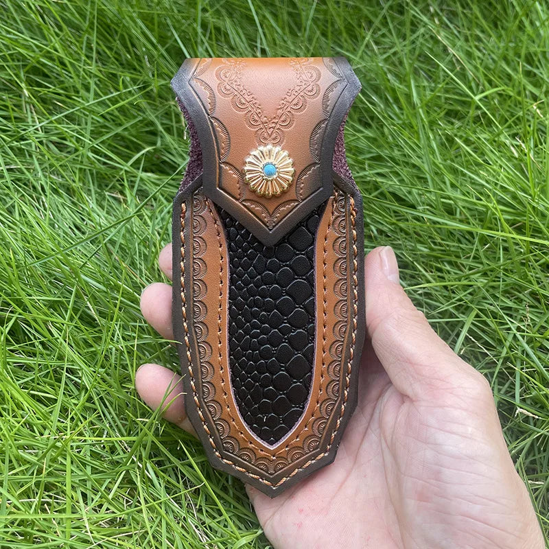 Genuine Leather Knife Sheath – Belt Loop Fixed Blade Cover Leather Knife Sheath Qst