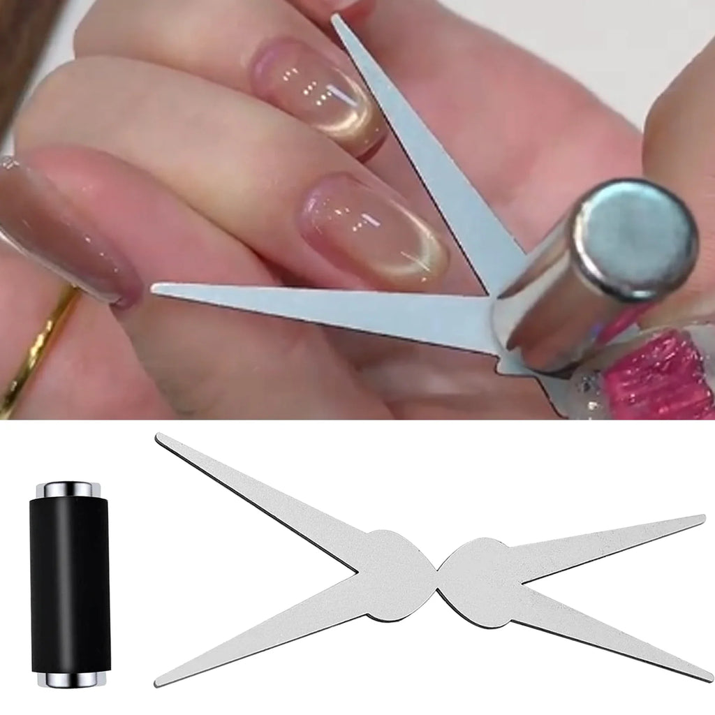 Double-Head Cat Eye Nail Art Magnet Rod | French & V-Shape Nail Art Magnet Tool Qme