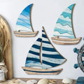 2D Wooden Sailboat Wall Decor | Coastal Mediterranean Style Wooden Wall Decor Qme Default Title