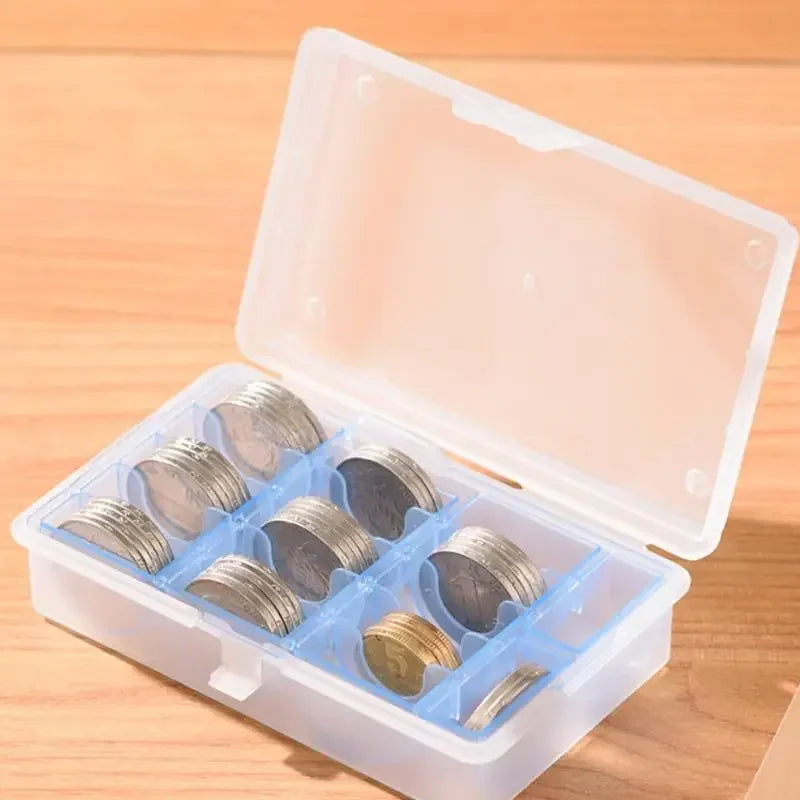 Multifunctional Coin Storage Box – Blue or Gray Organizer Coin Storage Box Qme