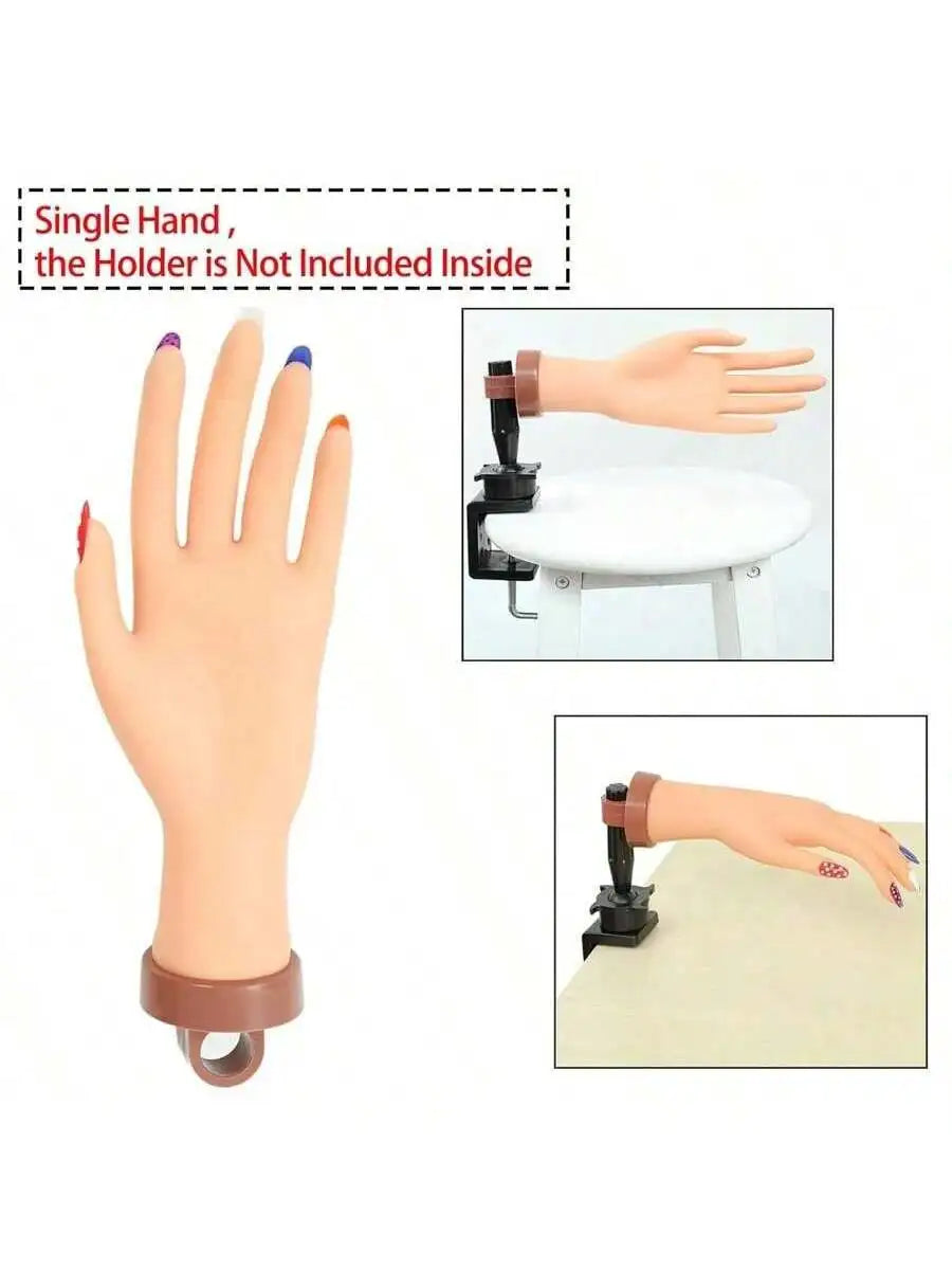 Nail Art Practice Hand Model – Insertable Plates & Bendable Fingers Nail Art Practice Hand Qme