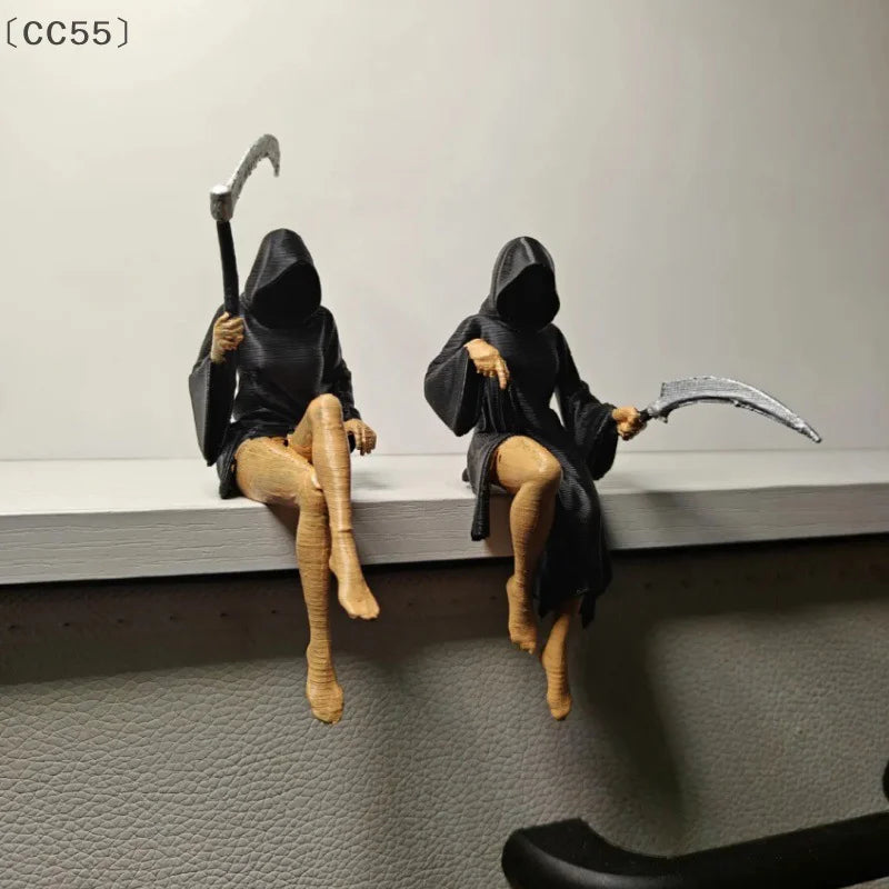 Gothic Grim Reaper Sisters 3D Printed Sculpture Spooky Statue Gothic Resin Sculpture Qst