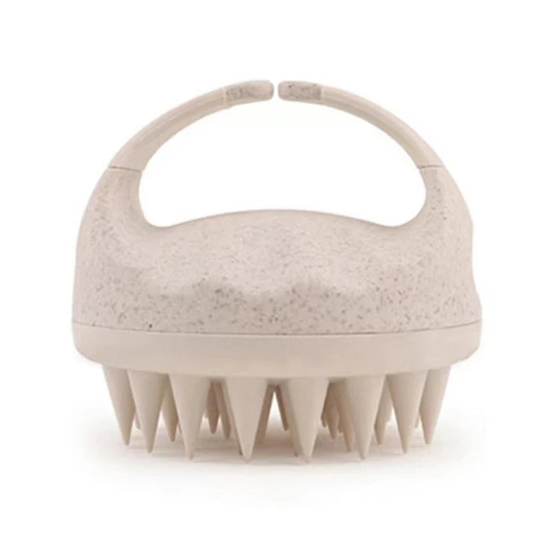 Silicone Scalp Massager Shampoo Brush – Hair Washing Comb Scalp Massager Brush Qst 9CM Apricot