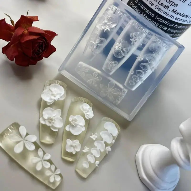 3D Silicone Orchid Flower Nail Mold – DIY Nail Art Template Silicone Nail Mold Qme