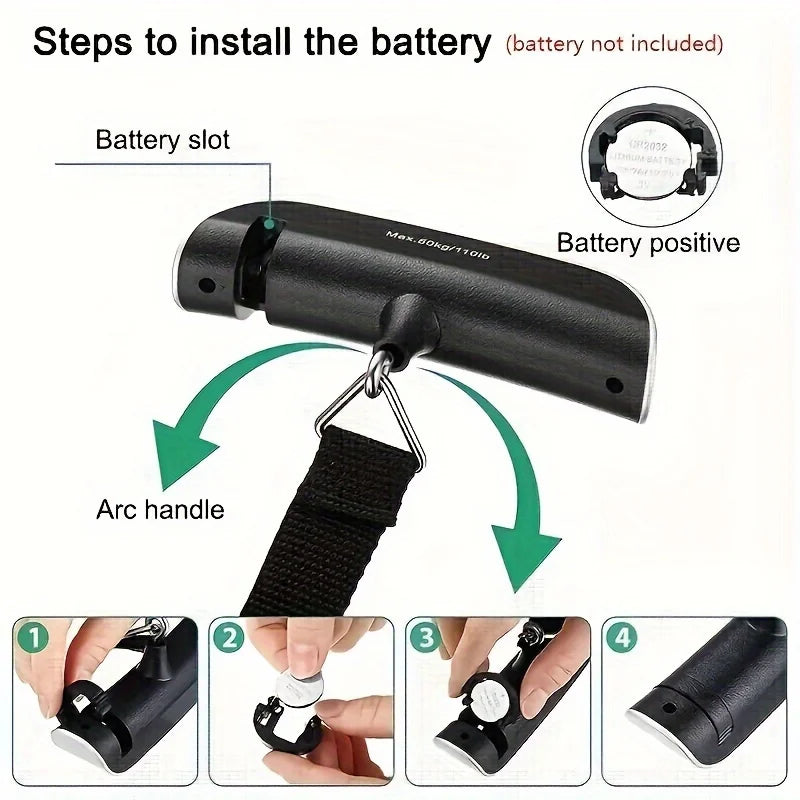 Portable Digital Luggage Scale 110lb/50kg – LCD Hanging Scale Digital Luggage Scale Qme