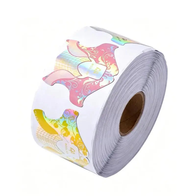 100pc Nail Extension Stencil Forms | Universal Fit Self-Adhesive Nail Extension Forms Qme
