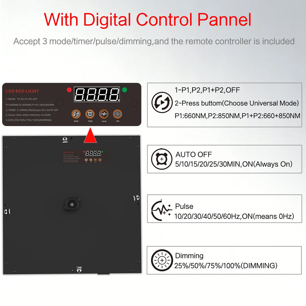 MasterGrow Floor Stand LED Red Light Therapy Panel 660nm 850nm LED Light Therapy Panel Qst