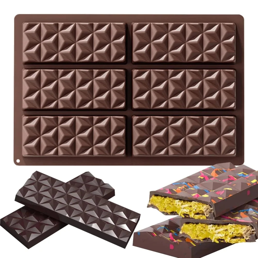 6-Cell Silicone Triangle Diamond Mould – Chocolate & Candy DIY Silicone Candy Mould Qme
