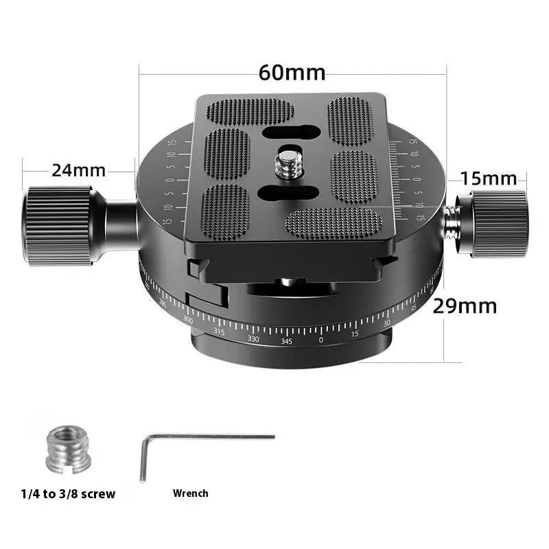 QJ-08 360° Panoramic Quick Release Plate Clamp Tripod Head Tripod Head Clamp Qme QJ-08S