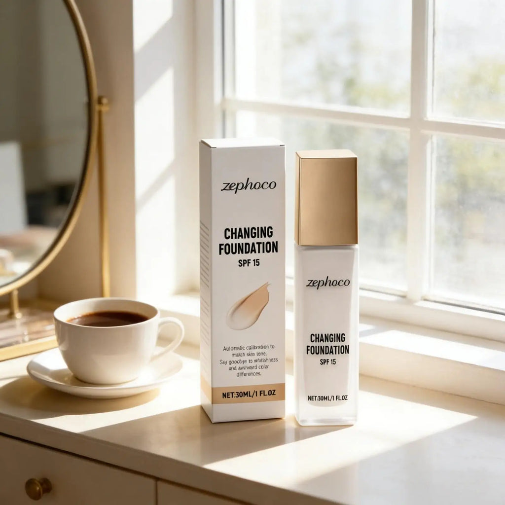 Zephoco Color Changing Foundation SPF 15 – Matte & Hydrating Liquid Foundation Qst