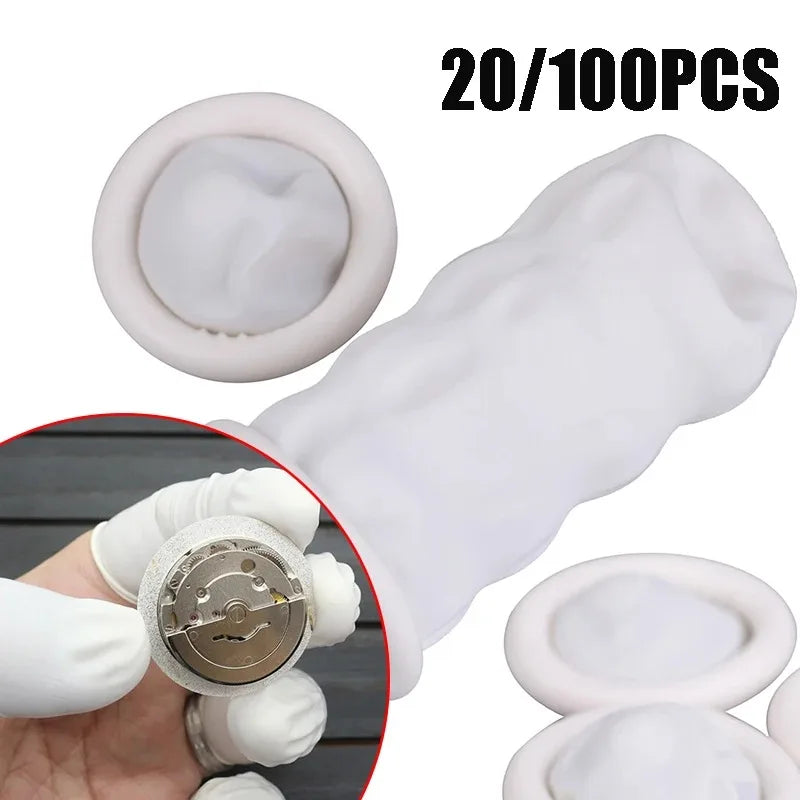 White Latex Powder-Free Disposable Finger Cots – Anti-Slip Disposable Finger Cots Qme
