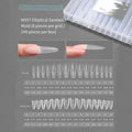 Qme Dual Almond Poly Gel Full Cover Reusable Nail Forms 240pc Nail Extension Molds Qme Transparent