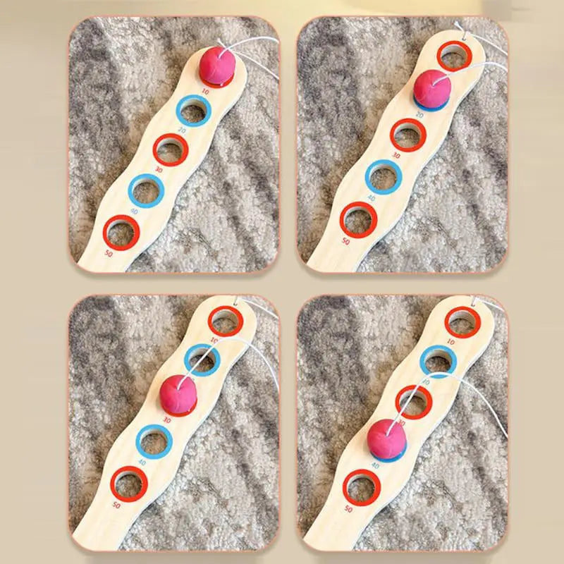 Wooden Paddle Ball Set – Elastic String Hand-Eye Game Paddle Ball Game Qst