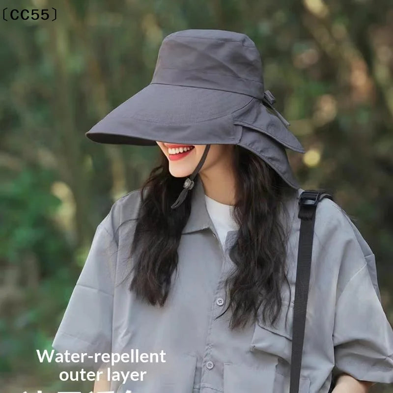 Wide Brim Sun Hat with Neck Cover – Women's Bucket Hat Wide Brim Sun Hat Qst
