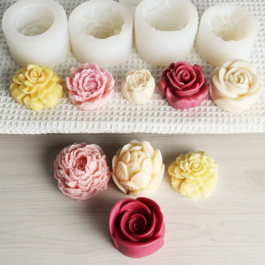 Lotus Flower Silicone Mold for Candles, Soap & Resin Silicone Craft Mold Qme