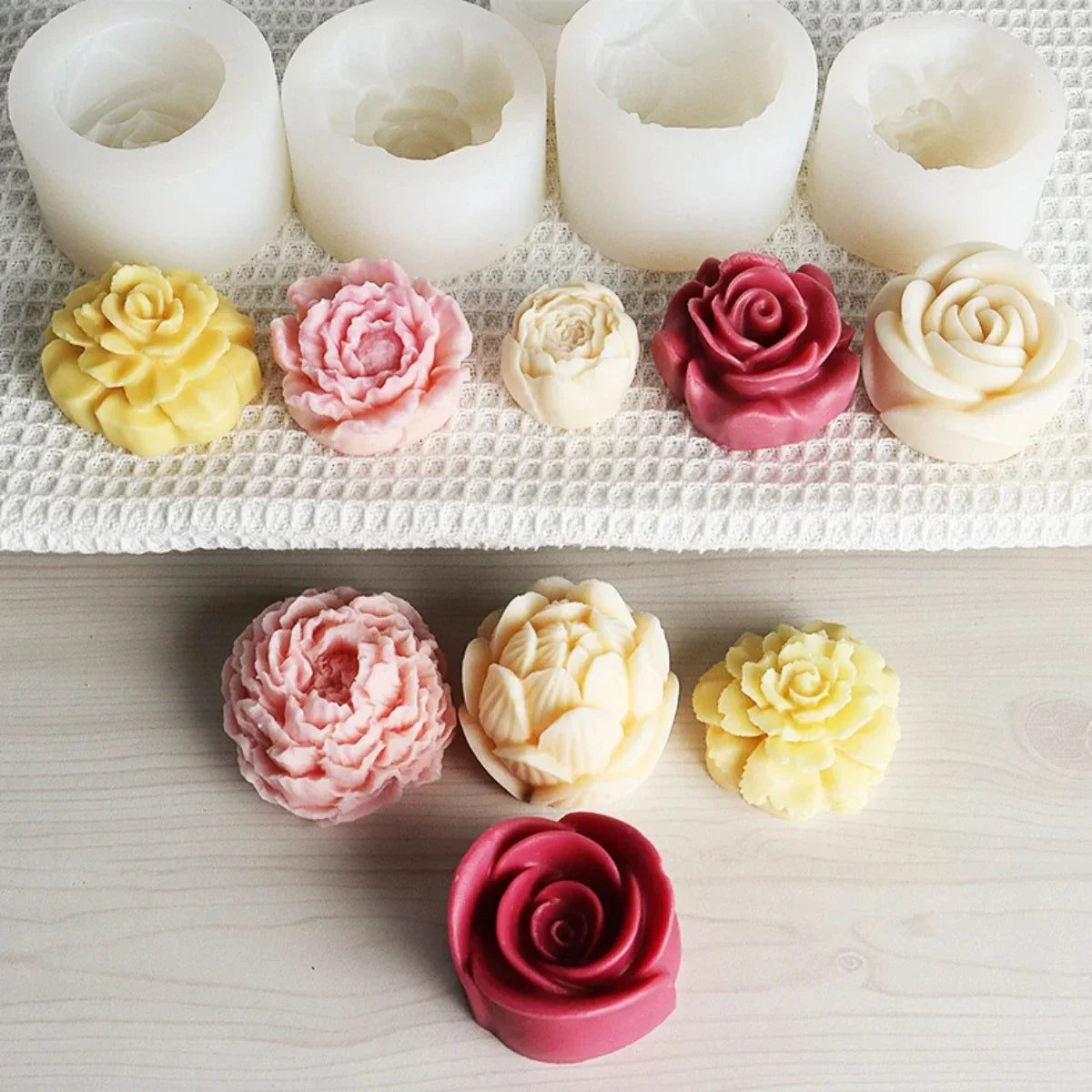 Lotus Flower Silicone Mold for Candles, Soap & Resin Silicone Craft Mold Qme