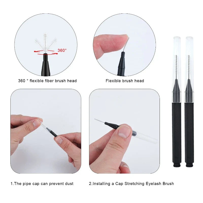 Mini Disposable Eyebrow Lifting Brushes – Bendable Spiral Spoolie Disposable Brow Brush Qme