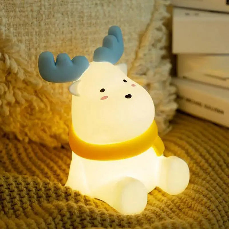 Reindeer Silicone Night Light – Dimmable Kids Elk Lamp Kids Night Light Qme